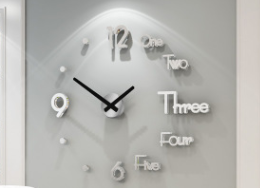 3D Wall Sticker Clock Sliver 0 - Tophatter Daily Deals
