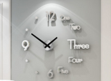 3D Wall Sticker Clock Sliver 0 - Tophatter Daily Deals
