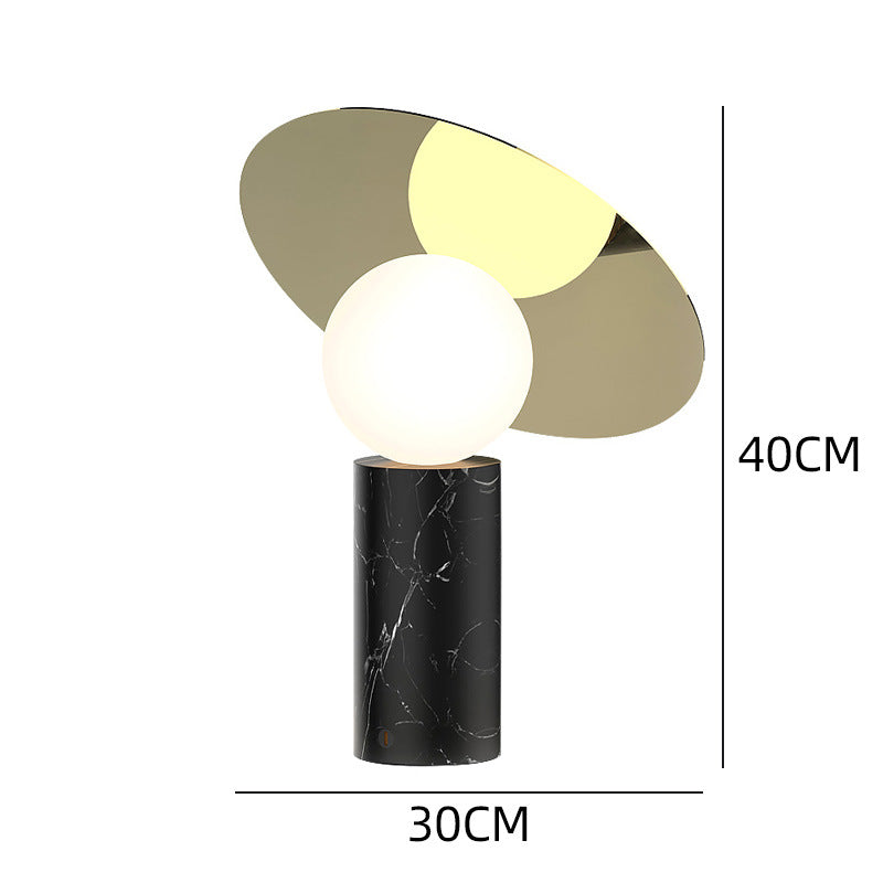 Art Table Lamp Designer Bedroom Bedside Marble Decoration Titanium 220V US 0 - Tophatter Daily Deals