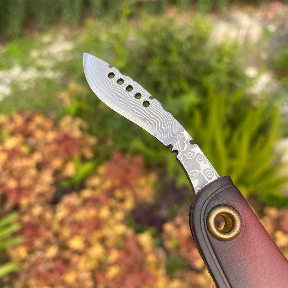 Damascus Steel Nepal Knife With Leather Case - Tophatter Daily Deals