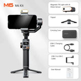 AI Face And Shooting Fill Light Vlog Three-axis Stabler Black M6 KIT 0 - Tophatter Daily Deals