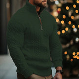 Warm Cozy Men’s Half Zip Sweater - Cable Knit, For Winter Green 3D Changing Face Moving Picture Frame - Tophatter Daily Deals