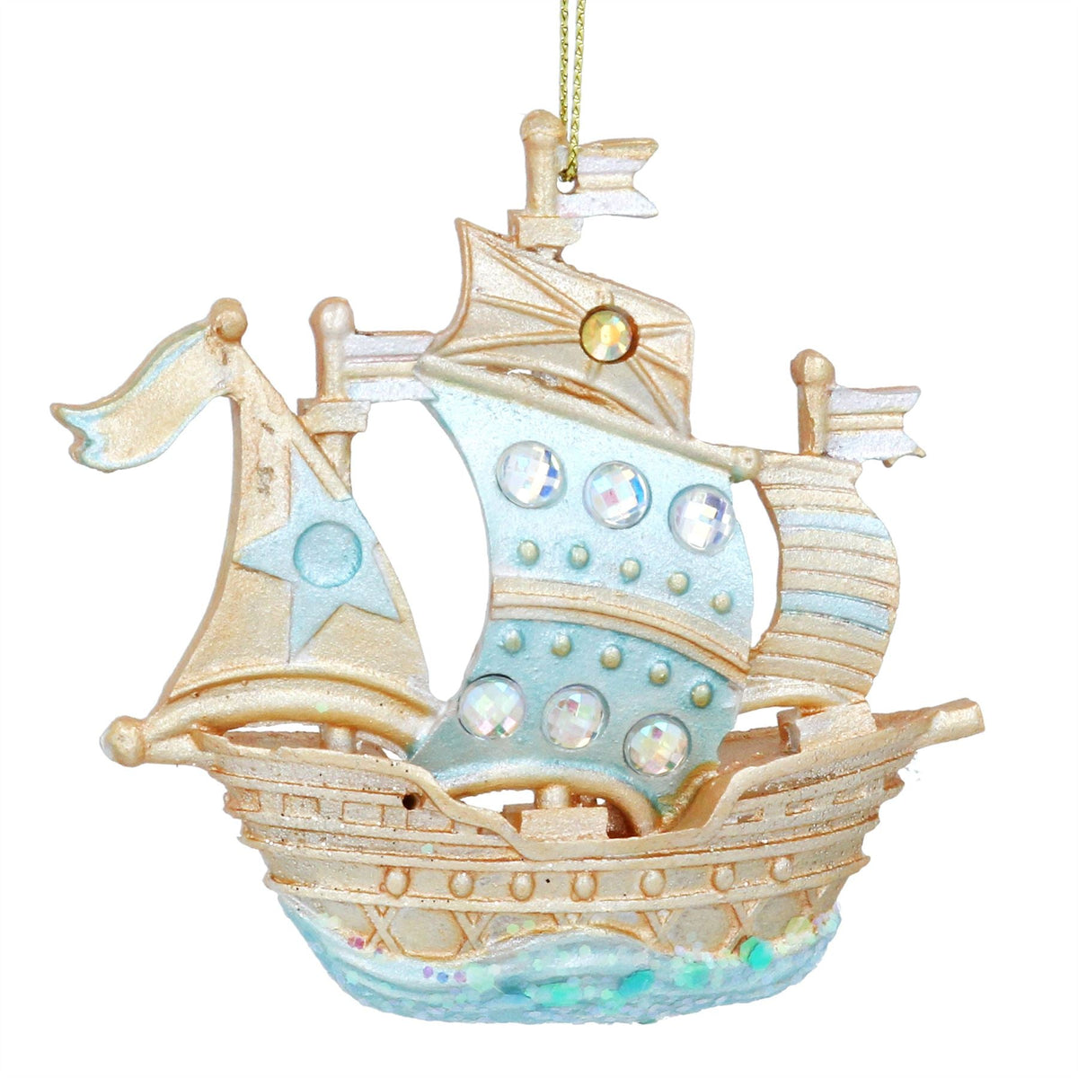 Pirate Ship Christmas Bauble | Nautical Ship Christmas Tree Ornament - 8cm Baubles - Tophatter Daily Deals