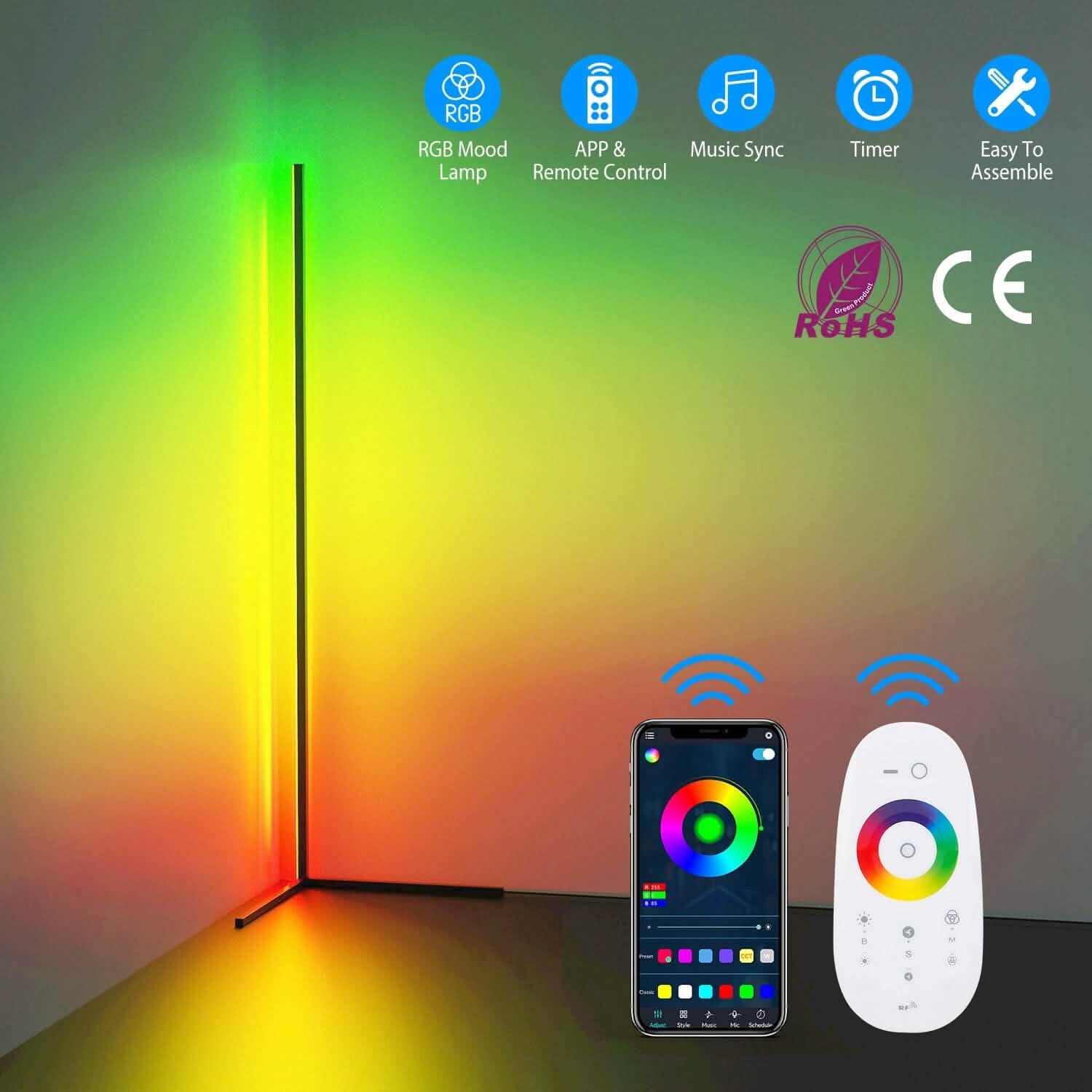 56" Floor LED Light Standing Lamp Indoor Lighting - Tophatter Daily Deals