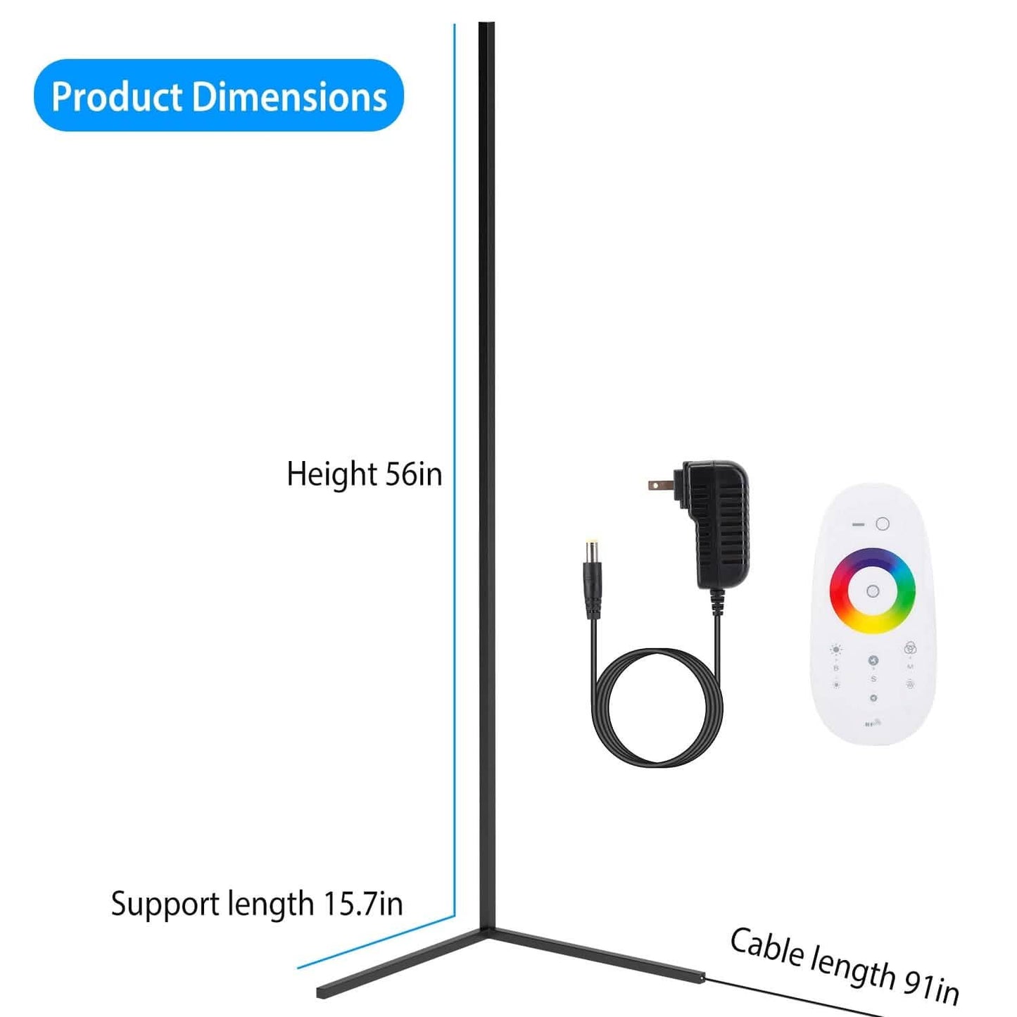 56" Floor LED Light Standing Lamp Indoor Lighting - Tophatter Daily Deals