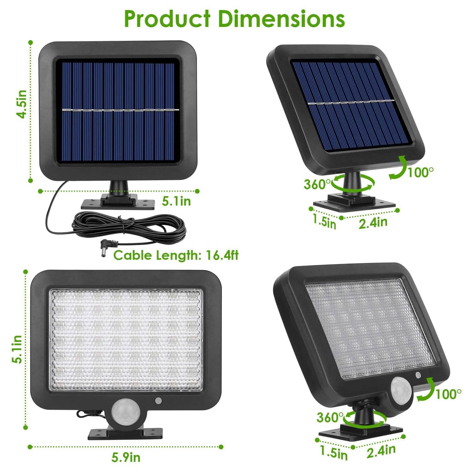 56 LEDs Outdoor Solar Security Flood Light Outdoor Lighting - Tophatter Daily Deals