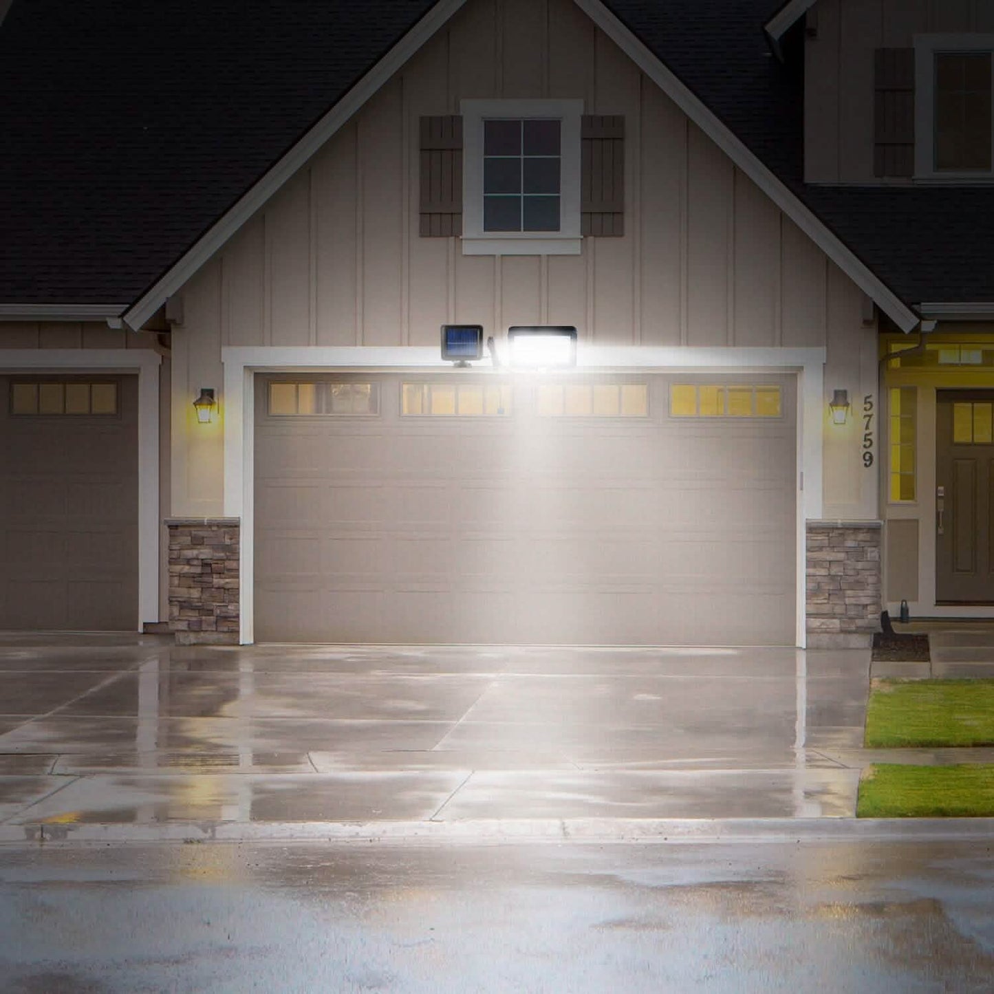 56 LEDs Outdoor Solar Security Flood Light Outdoor Lighting - Tophatter Daily Deals