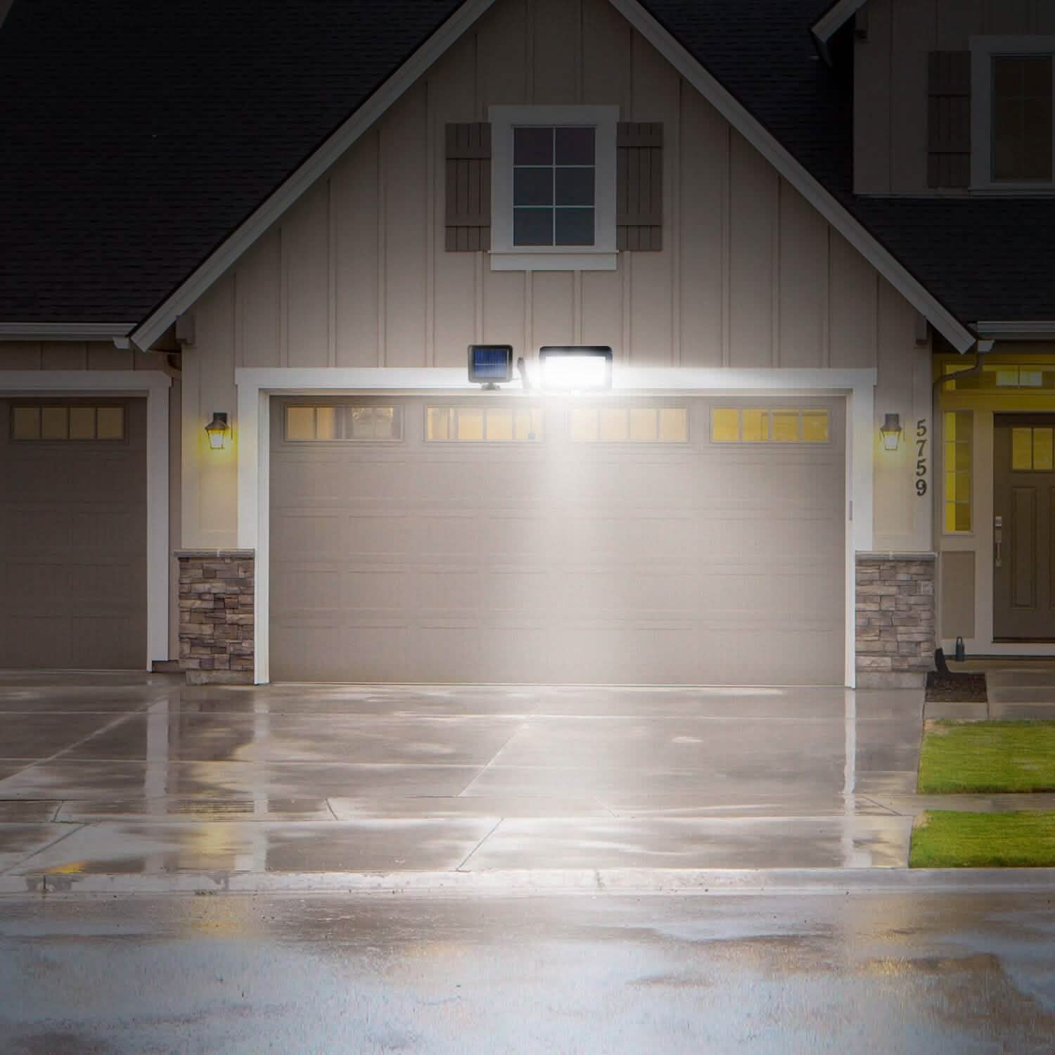 56 LEDs Outdoor Solar Security Flood Light Outdoor Lighting - Tophatter Daily Deals