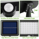 56 LEDs Outdoor Solar Security Flood Light Outdoor Lighting - Tophatter Daily Deals