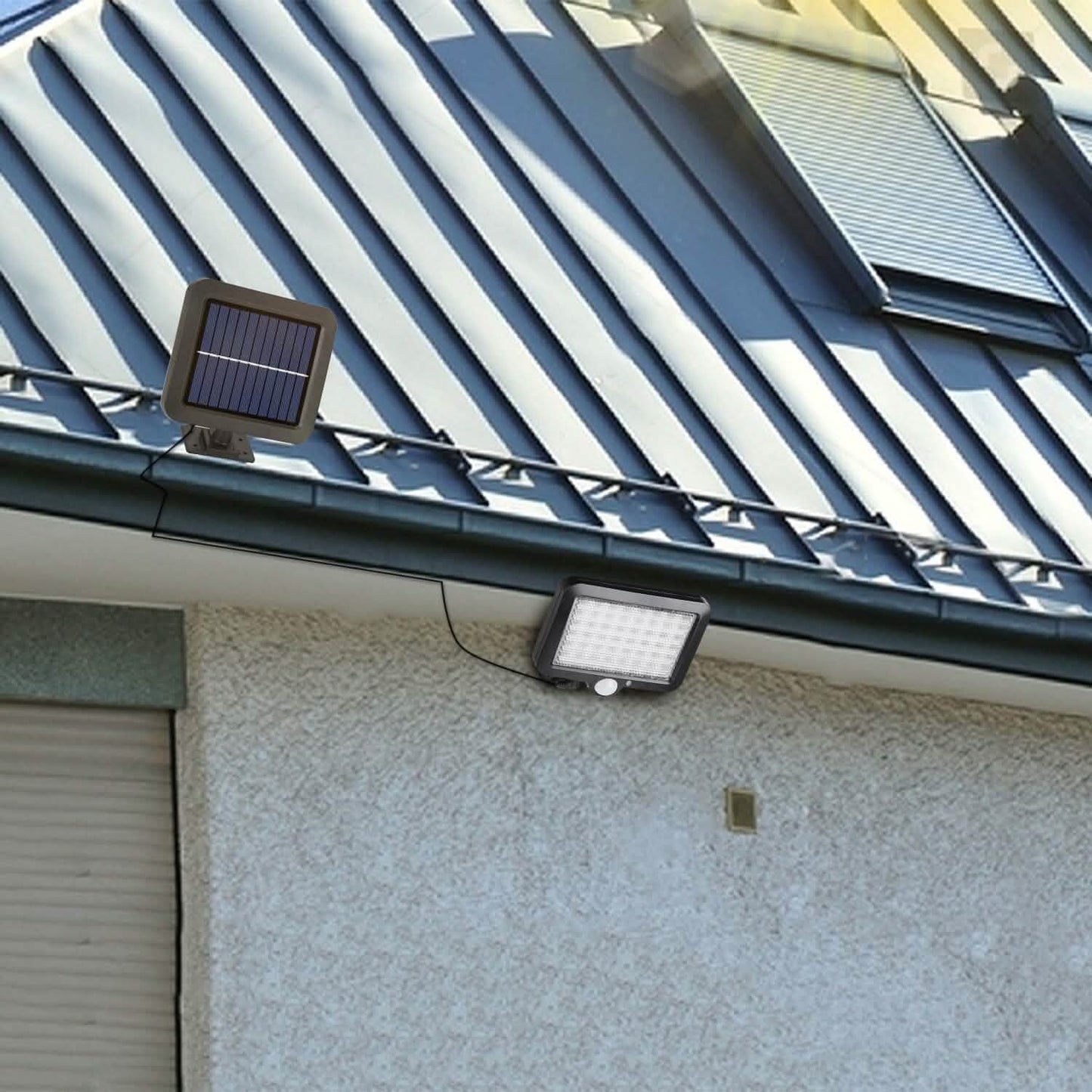 56 LEDs Outdoor Solar Security Flood Light Outdoor Lighting - Tophatter Daily Deals