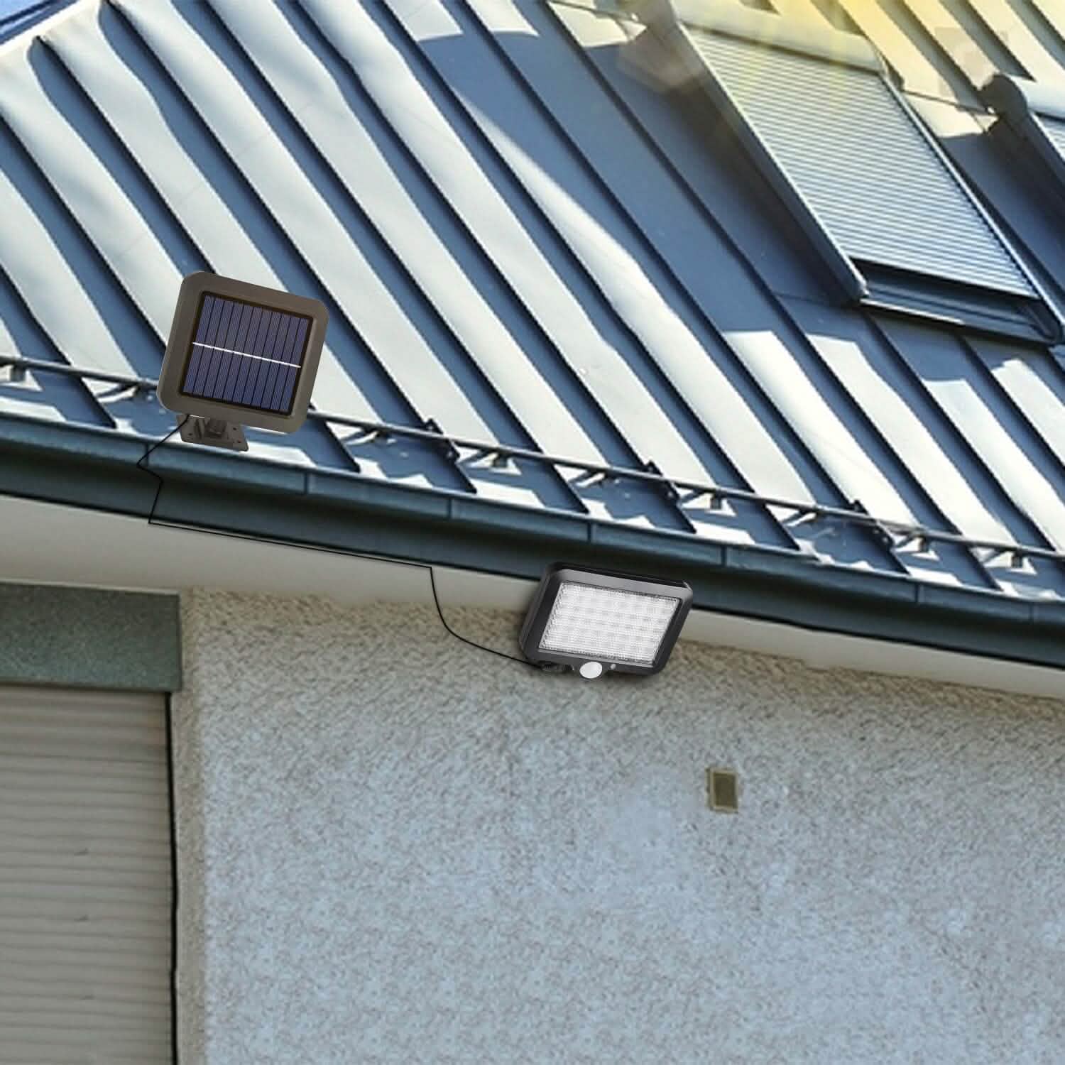 56 LEDs Outdoor Solar Security Flood Light Outdoor Lighting - Tophatter Daily Deals
