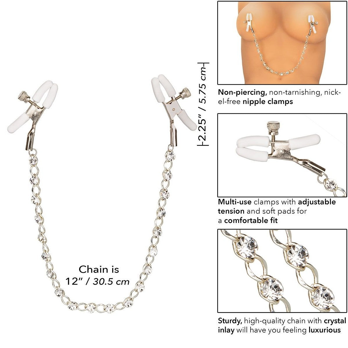 Nipple Play Crystal Chain Nipple Clamps Nipple Clamps - Tophatter Daily Deals