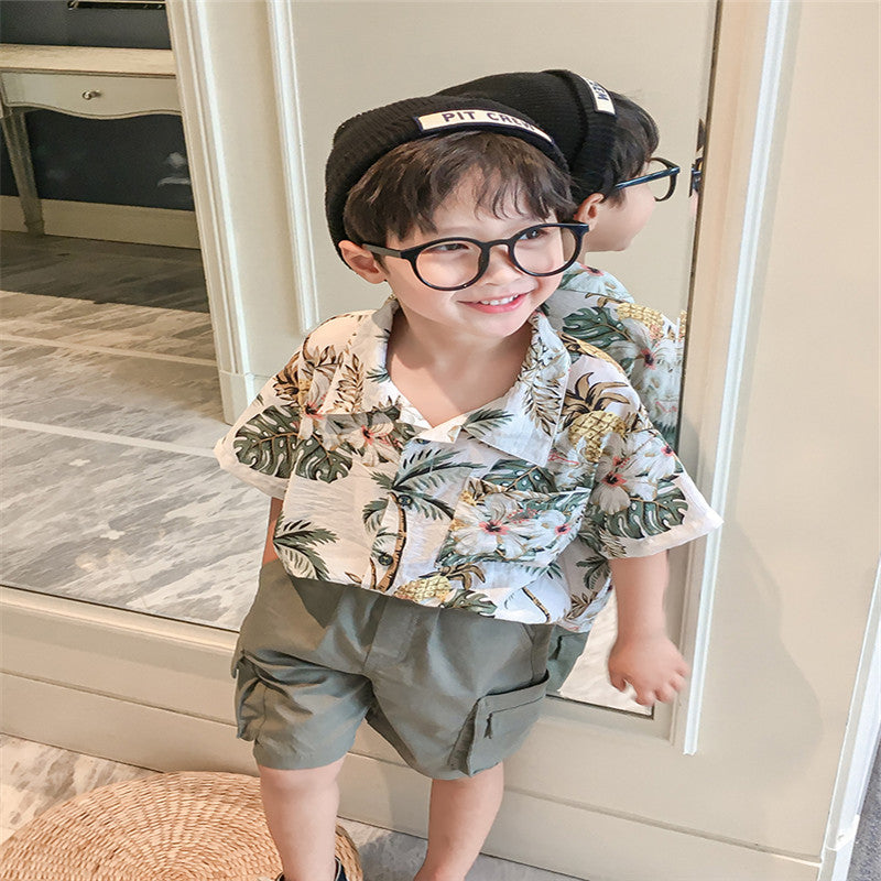 baby''s handsome flower shirt 0 - Tophatter Daily Deals