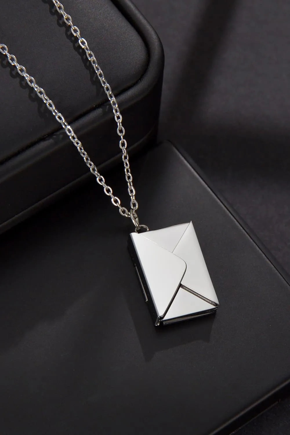 Envelope Pendant Stainless Steel Necklace Silver One Size Necklaces - Tophatter Daily Deals