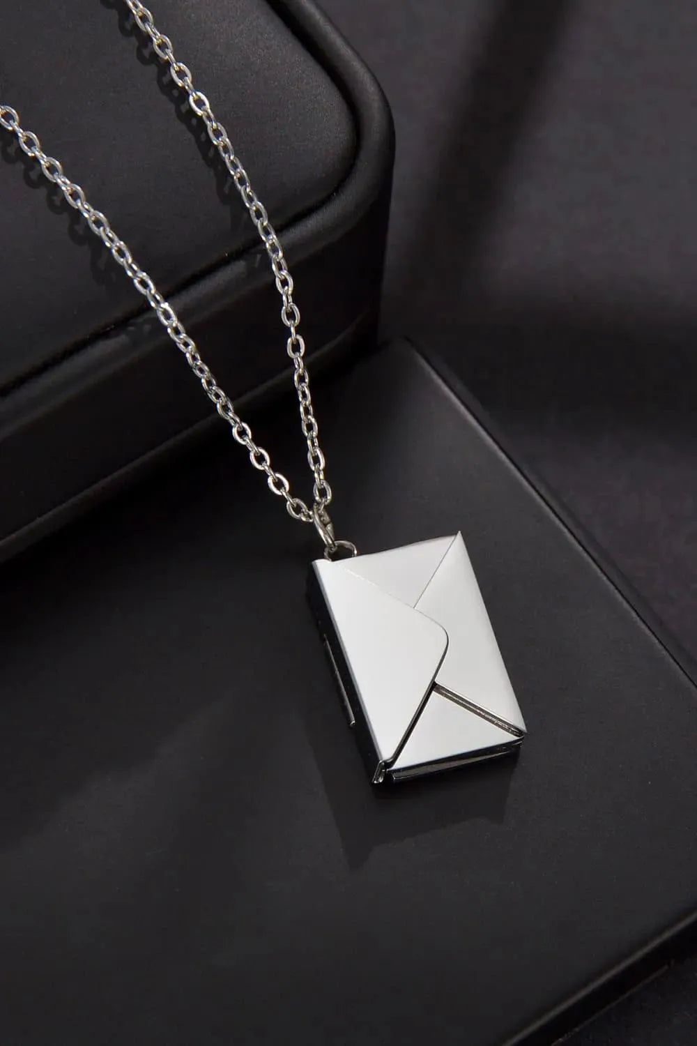 Envelope Pendant Stainless Steel Necklace Silver One Size Necklaces - Tophatter Daily Deals