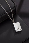 Envelope Pendant Stainless Steel Necklace Silver One Size Necklaces - Tophatter Daily Deals
