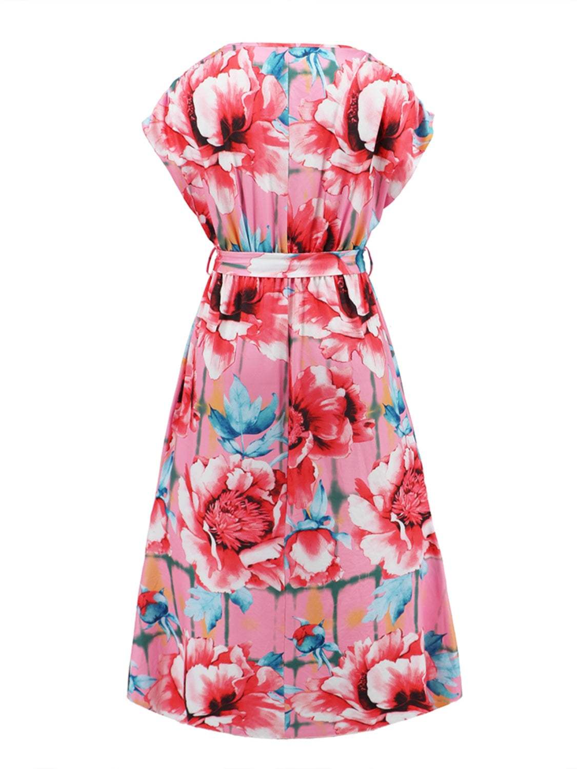 Ruffled Tied Floral Surplice Dress Casual Dresses - Tophatter Daily Deals