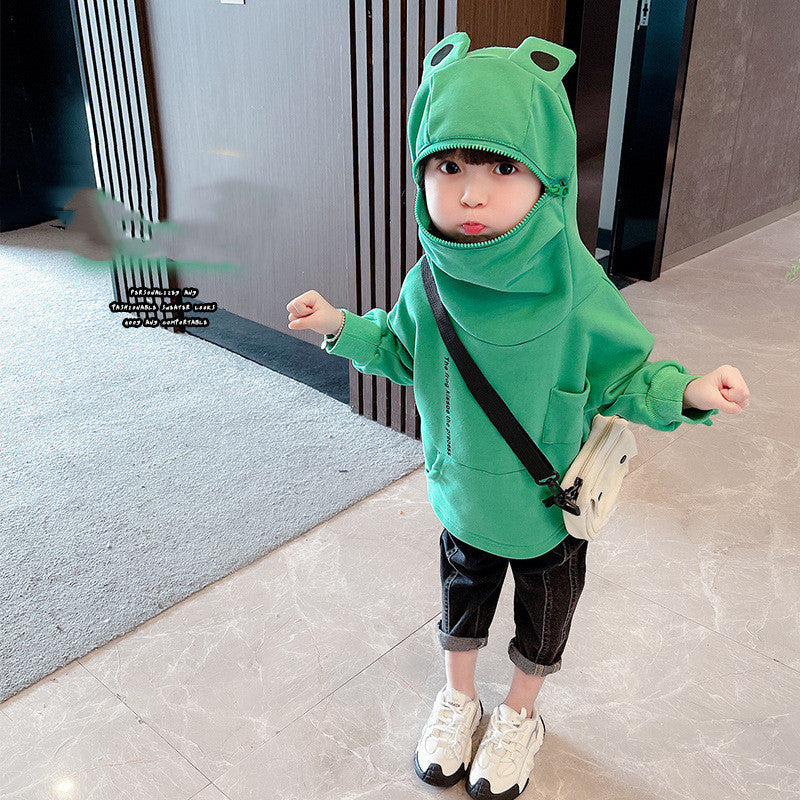 Baby Middle And Small Children's Casual Hooded Jacket Green 0 - Tophatter Daily Deals