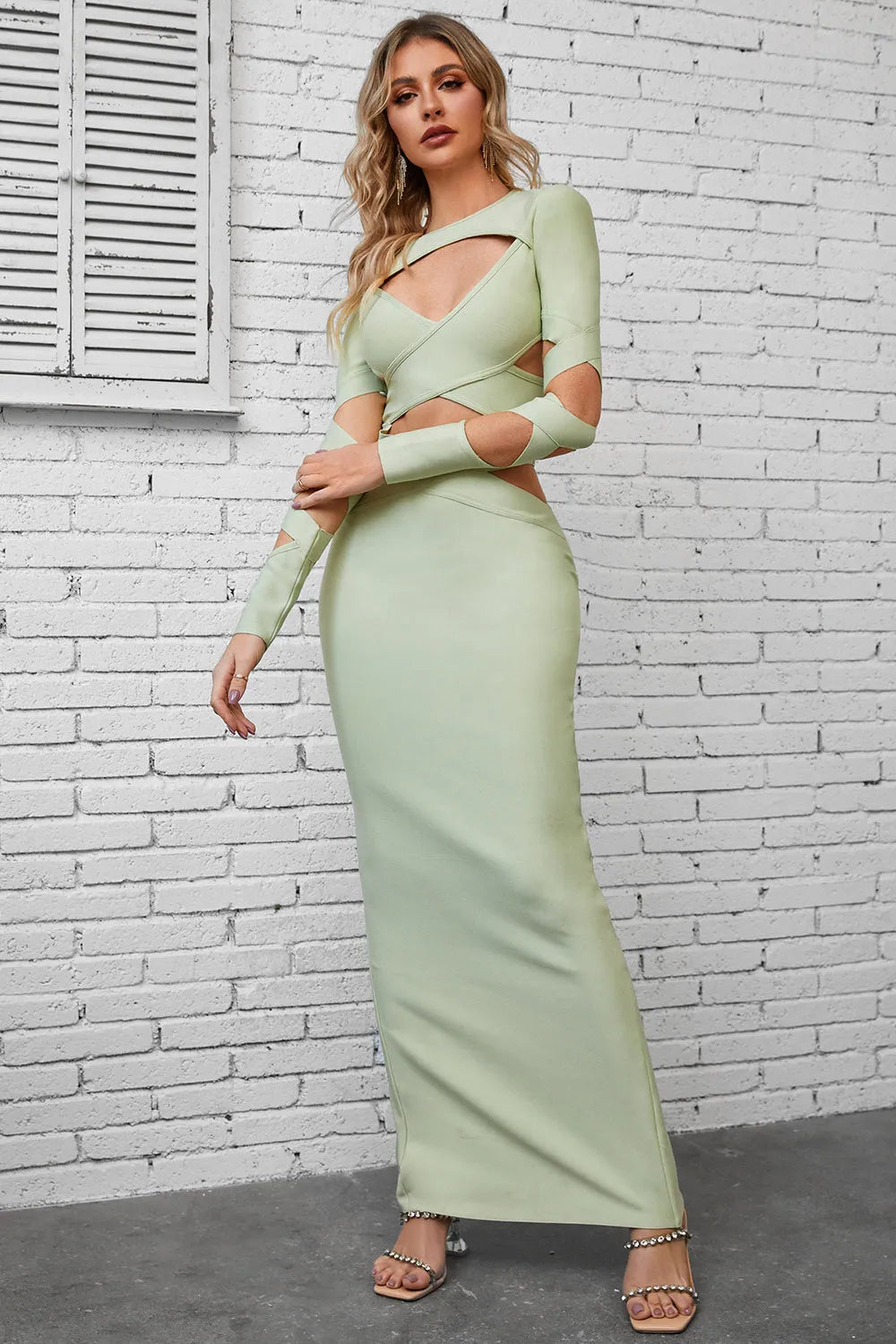 Cutout Round Neck Maxi Wrap Dress Cocktail Dresses - Tophatter Daily Deals