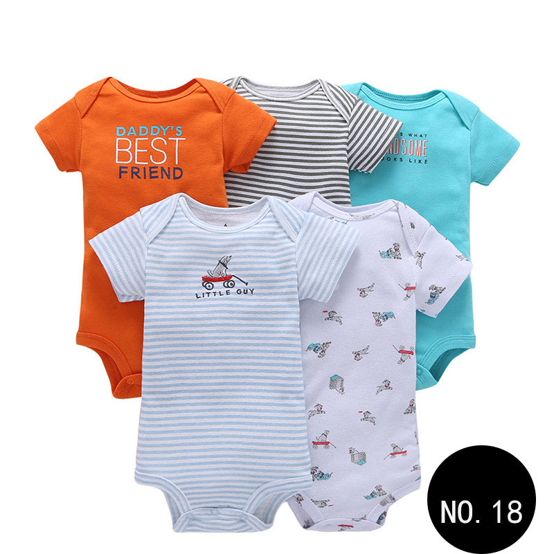 Baby Short Climb 5-piece Romper Boys and Girls Cotton One-piece Rompers 18Style Q5pcs 0 - Tophatter Daily Deals