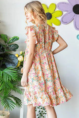 Heimish Full Size Floral Ruffled V-Neck Dress Casual Dresses - Tophatter Daily Deals