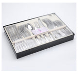 24 PCS Flatware Set Cutlery Dinnerware Spoon Knives Gift Box 0 - Tophatter Daily Deals