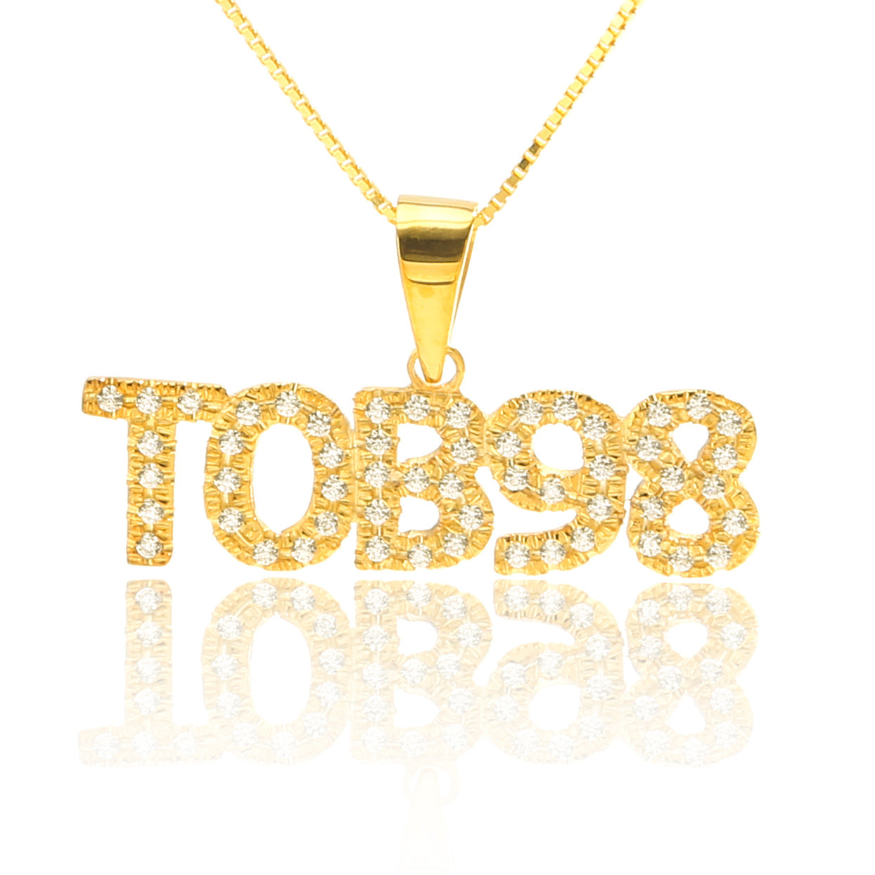 925 Sterling Silver Full Diamond Necklace Customization Gold Capital 7 - Tophatter Daily Deals
