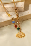 Opal Sun Shape Pendant Necklace Necklaces - Tophatter Daily Deals