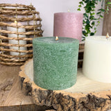 Dark Green Pillar Candle | Church Candle Unscented Pillar Candle - 10x9cm Candle - Tophatter Daily Deals