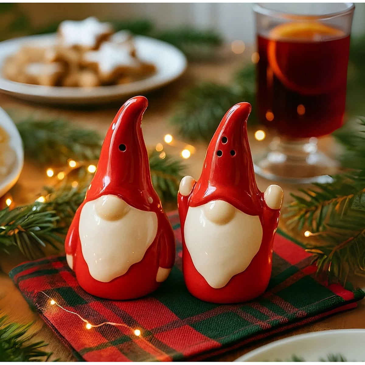 Christmas Gonk Salt and Pepper Shakers | Ceramic Gnome Salt & Pepper Set Salt and Pepper Shakers - Tophatter Daily Deals