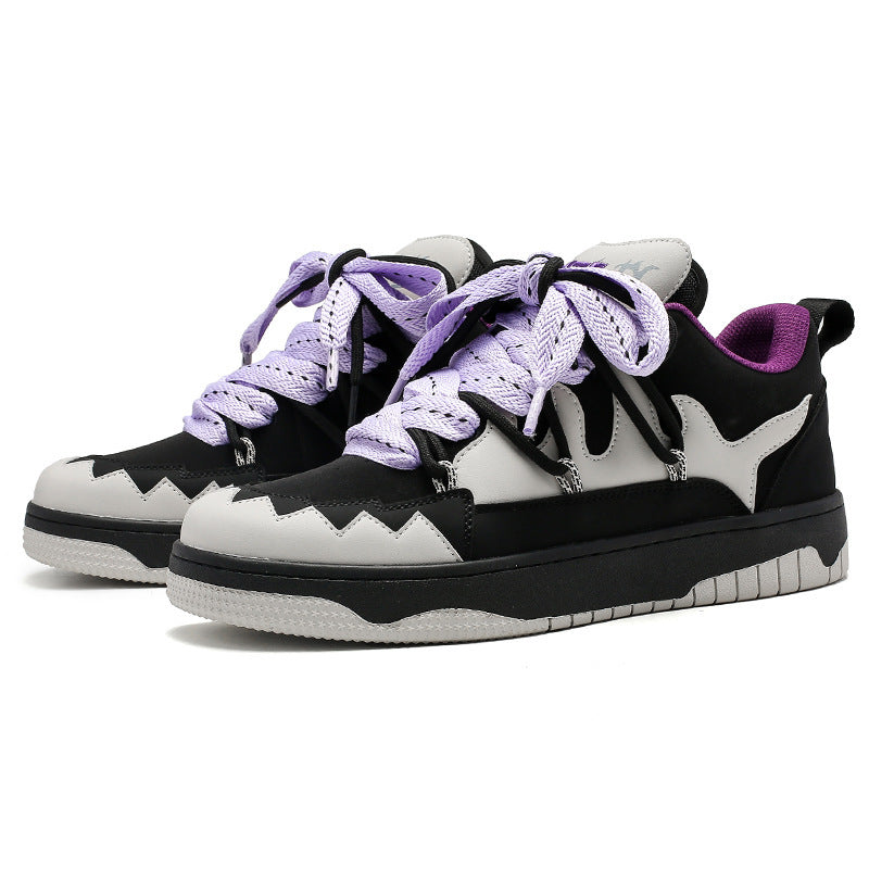 Black And White Contrast Color Skateboard Casual Shoes 0 - Tophatter Daily Deals