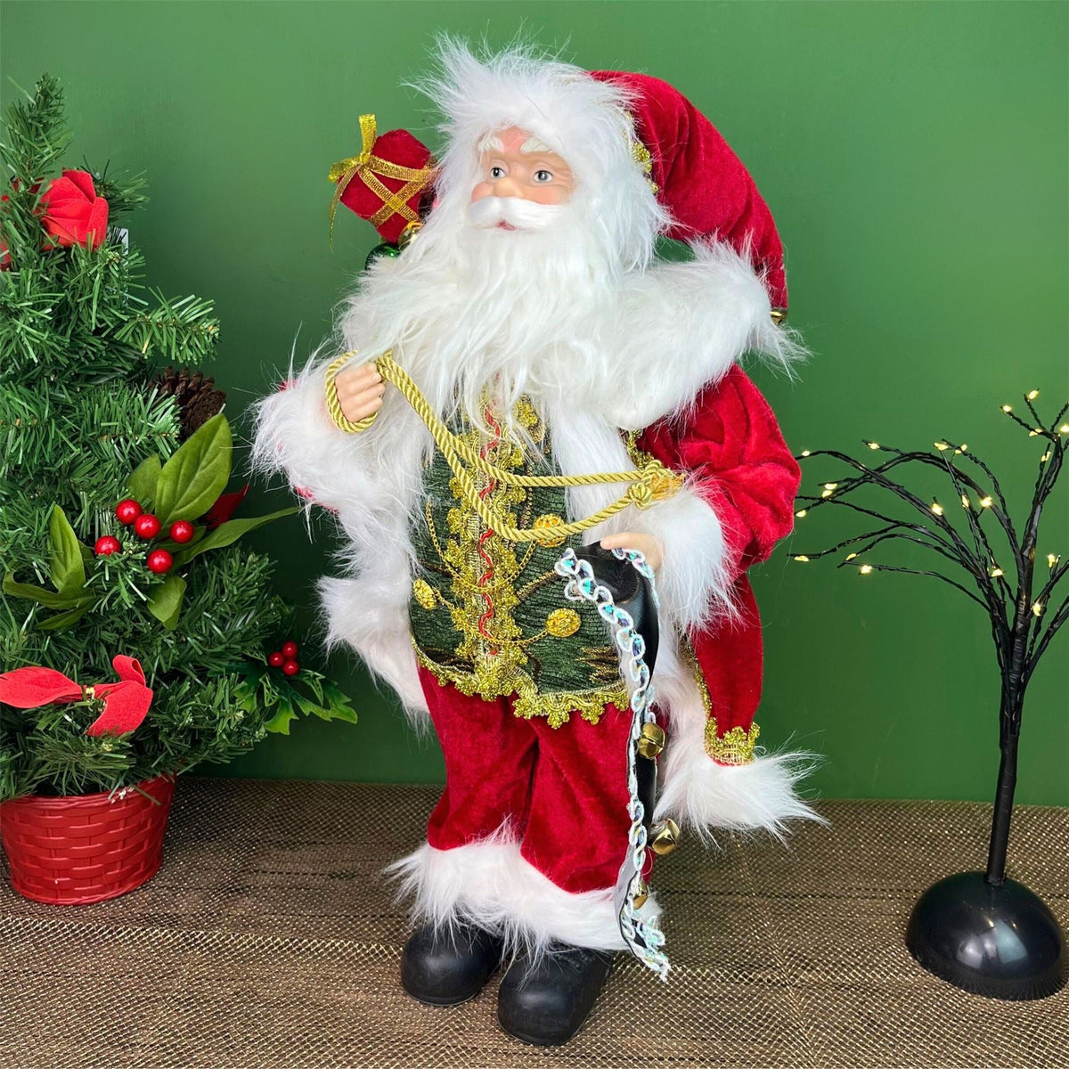 Standing Santa Claus | Traditional Santa Claus Figure Christmas Ornament - 50cm Ornament - Tophatter Daily Deals