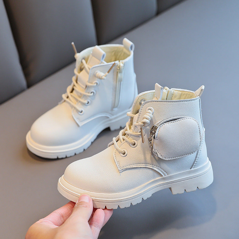 Autumn New Products Style Children's Boots White 0 - Tophatter Daily Deals