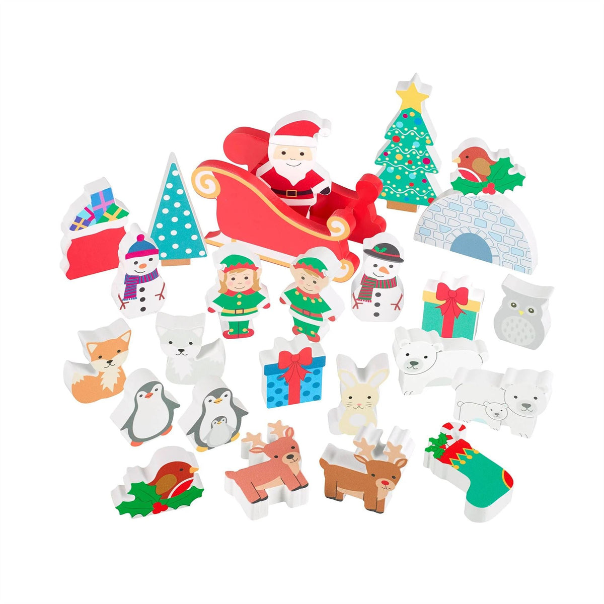 Children's Wooden Winter Wonderland Christmas Advent Calendar | Wood Advent Calendar Advent Calendar For Kids | Santa Claus Playset Advent Calendar Advent Calendar - Tophatter Daily Deals