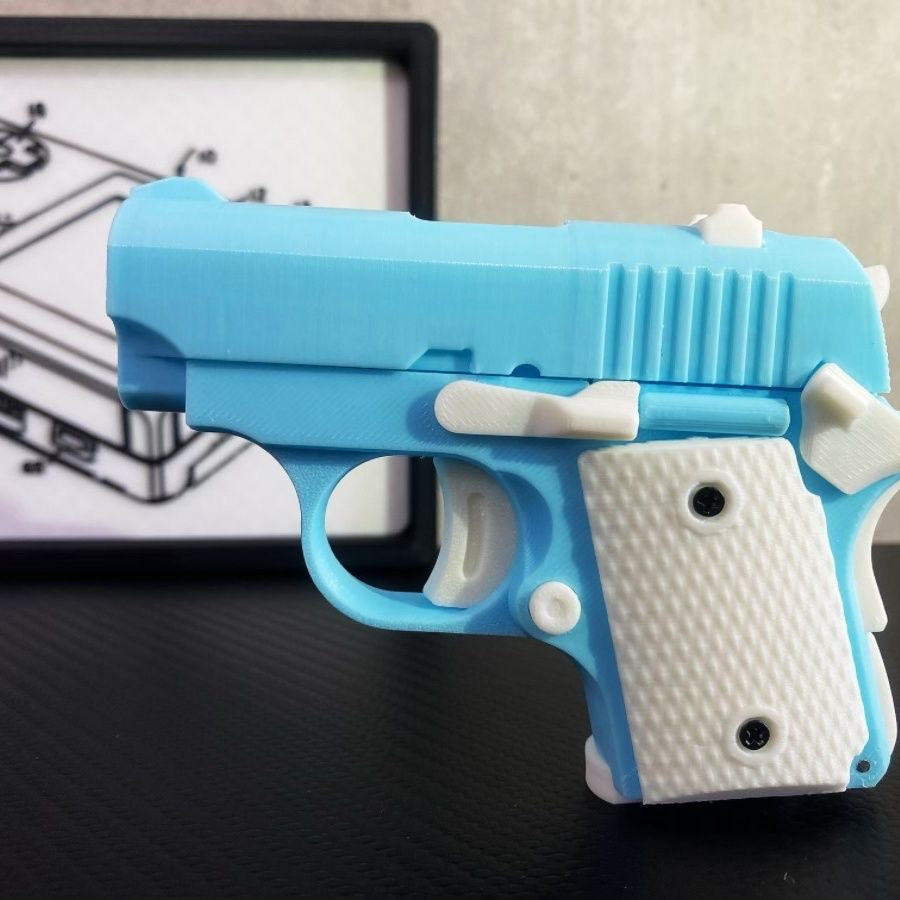 3D Printed Baby Mini M1911 Gravity Fidgets Blue 1911 ✩ - Tophatter Daily Deals