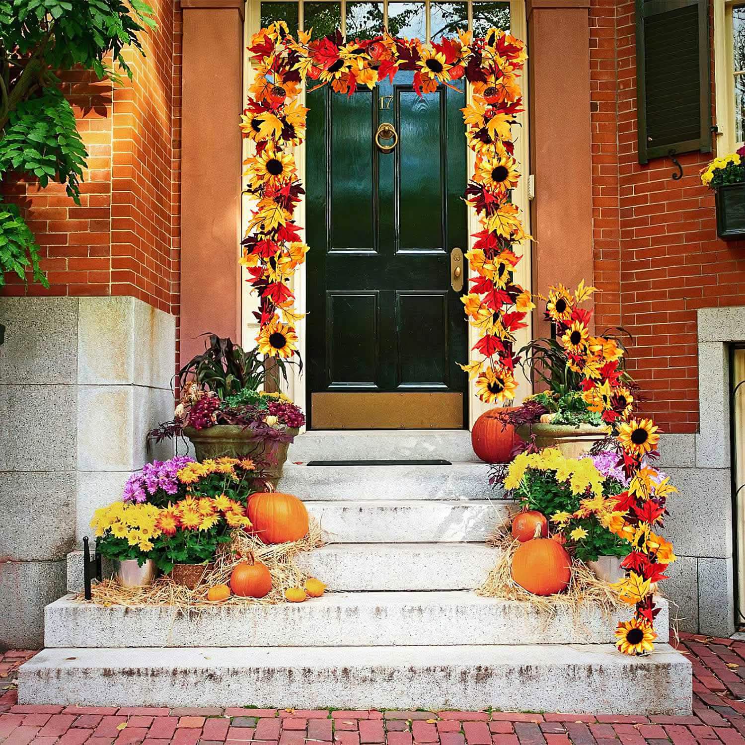 5.6ft Artificial Maple Leaf Garland Hanging Plant Vine Furniture & Decor - Tophatter Daily Deals