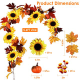 5.6ft Artificial Maple Leaf Garland Hanging Plant Vine Furniture & Decor - Tophatter Daily Deals