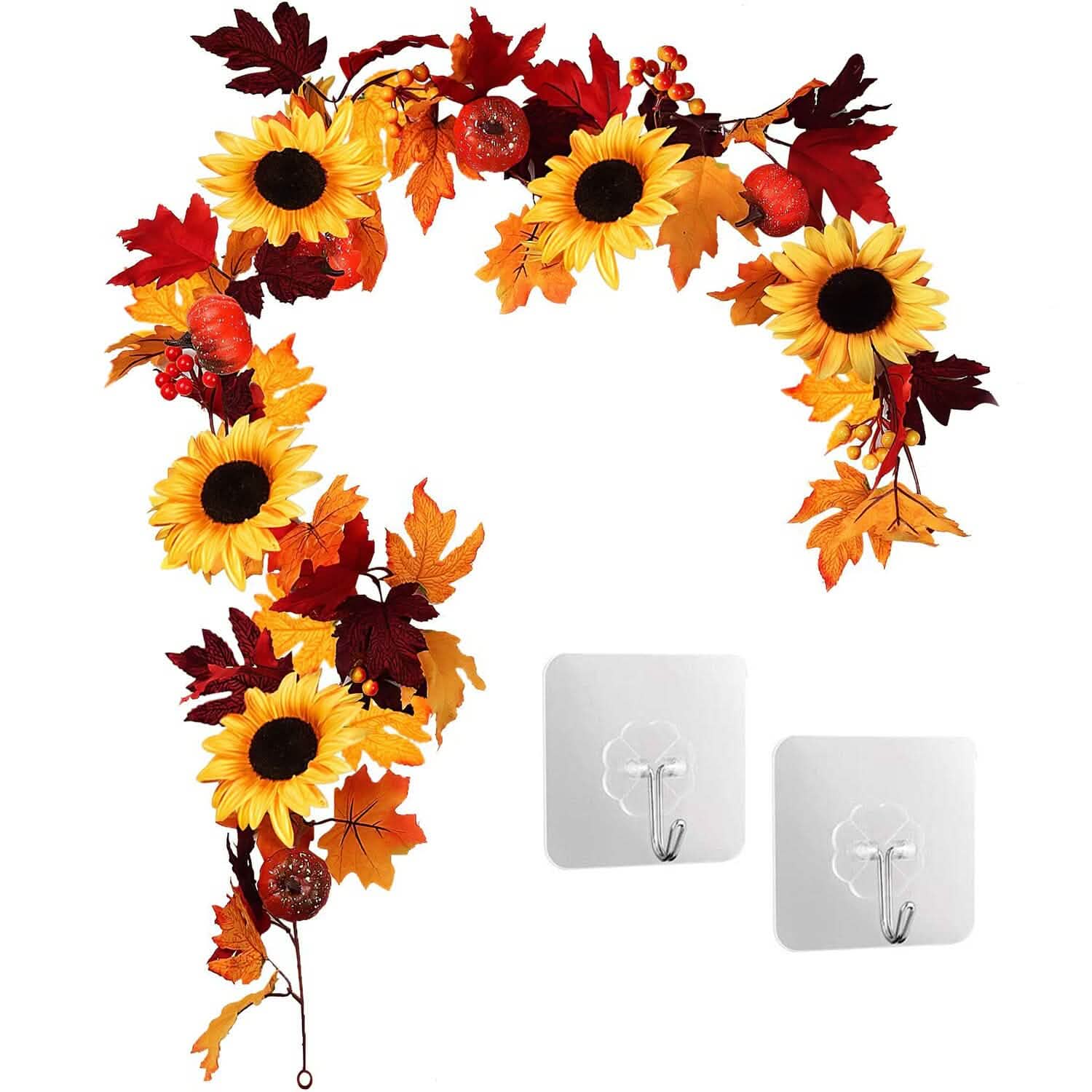 5.6ft Artificial Maple Leaf Garland Hanging Plant Vine Furniture & Decor - Tophatter Daily Deals