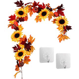 5.6ft Artificial Maple Leaf Garland Hanging Plant Vine Furniture & Decor - Tophatter Daily Deals