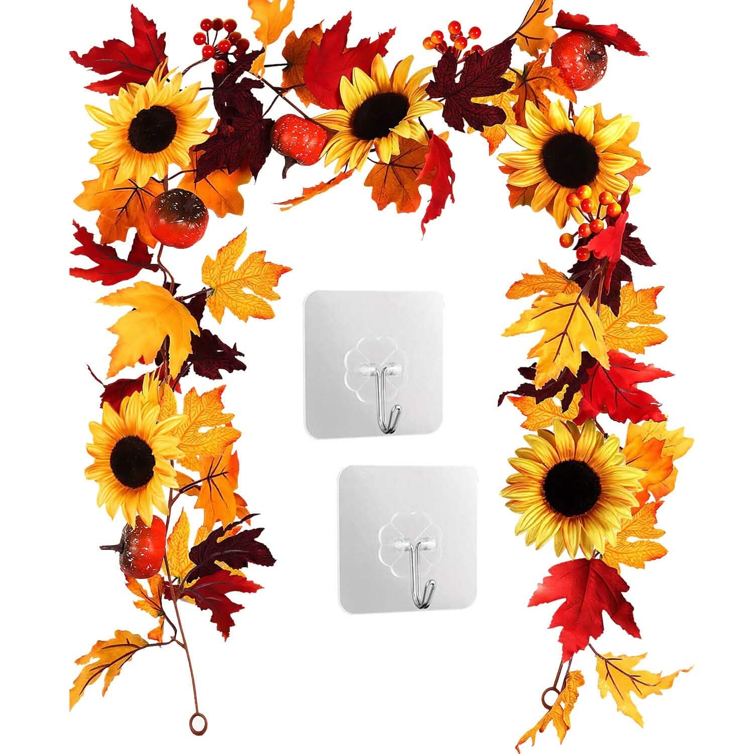 5.6ft Artificial Maple Leaf Garland Hanging Plant Vine Furniture & Decor - Tophatter Daily Deals