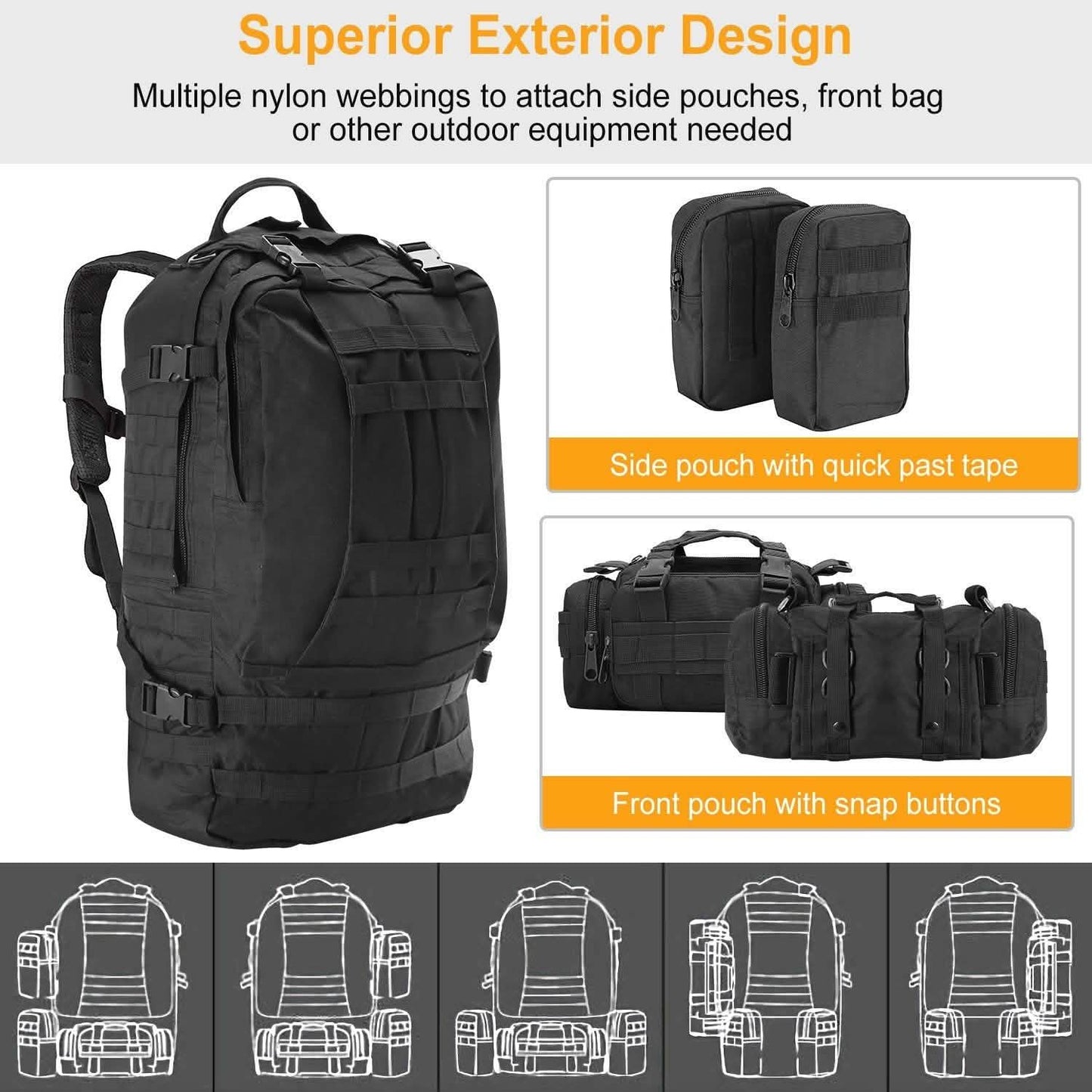 56L Military Tactical Backpack Tactical & Self Defense - Tophatter Daily Deals