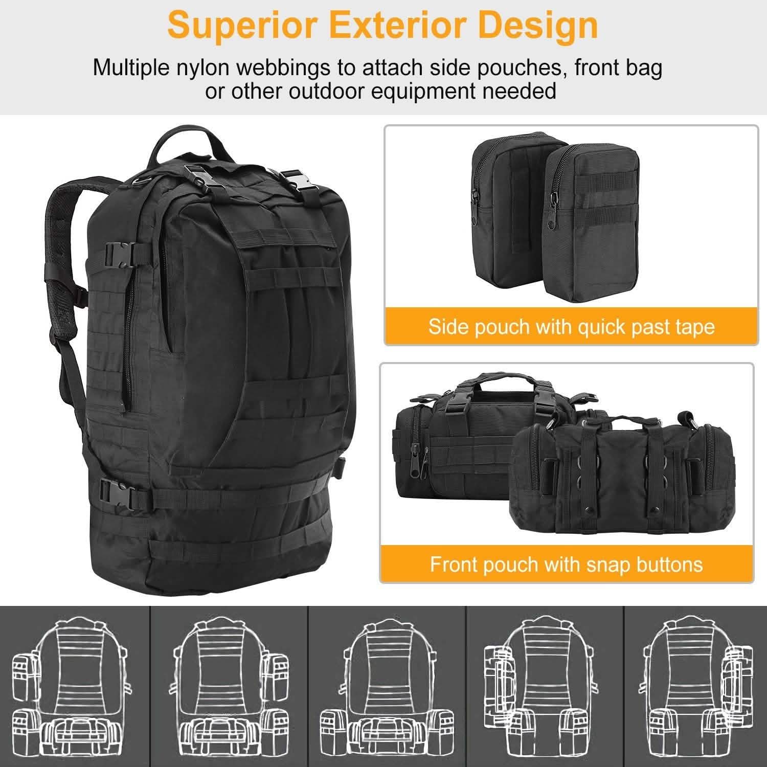 56L Military Tactical Backpack Tactical & Self Defense - Tophatter Daily Deals