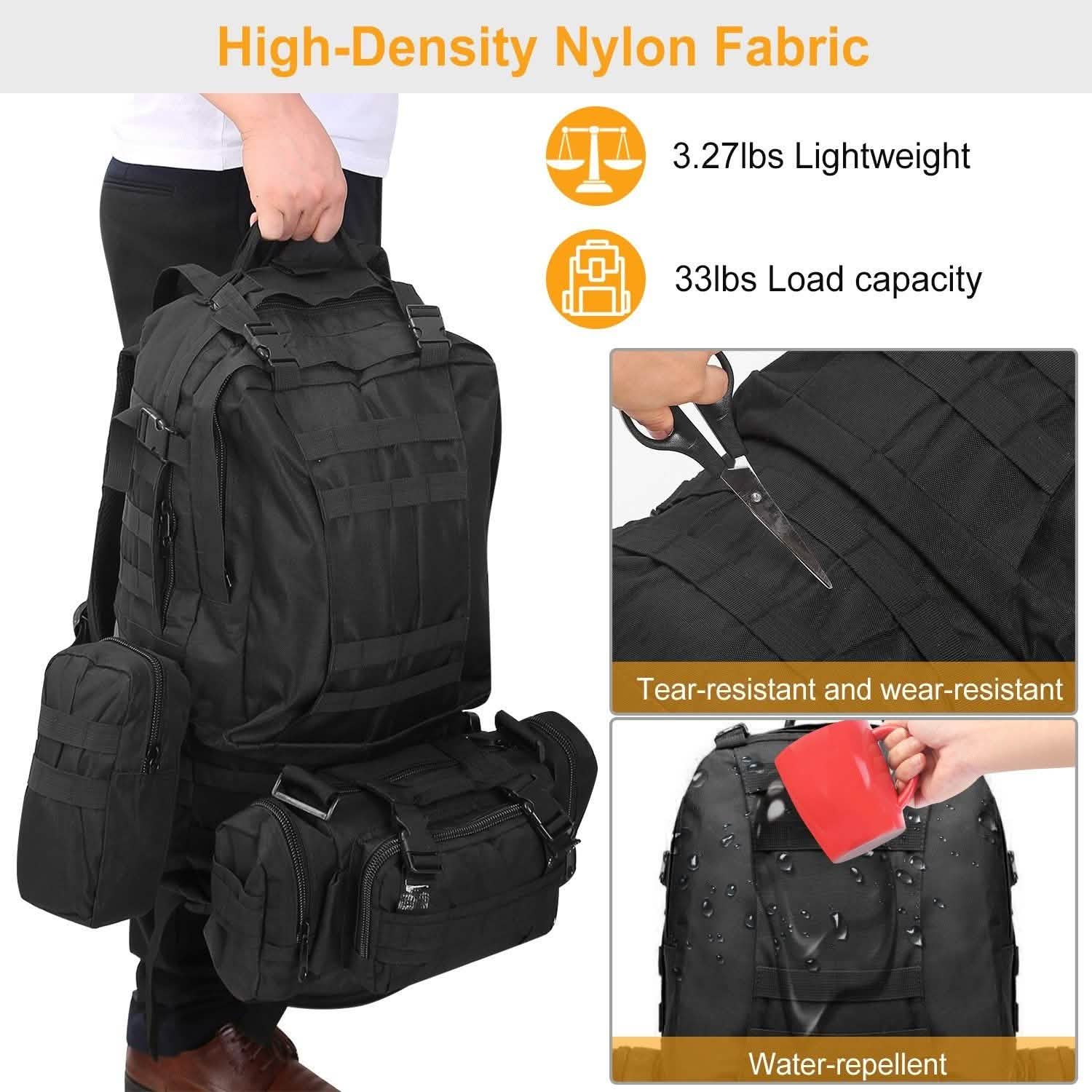 56L Military Tactical Backpack Tactical & Self Defense - Tophatter Daily Deals