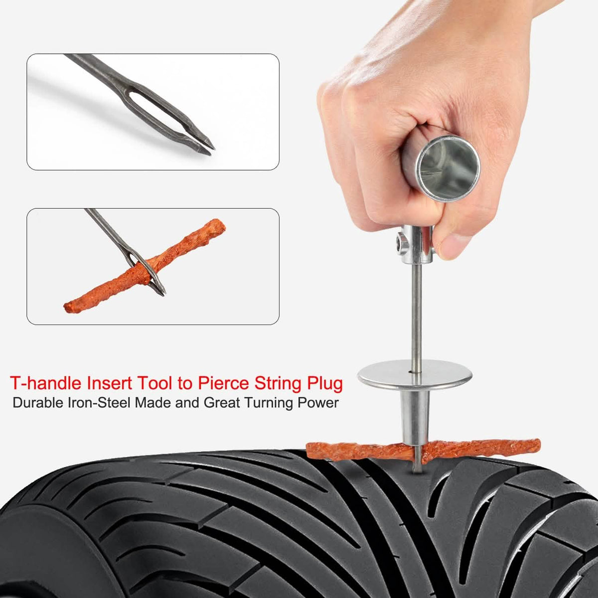 57-Piece: Universal Tire Repair Kit Automotive - Tophatter Daily Deals