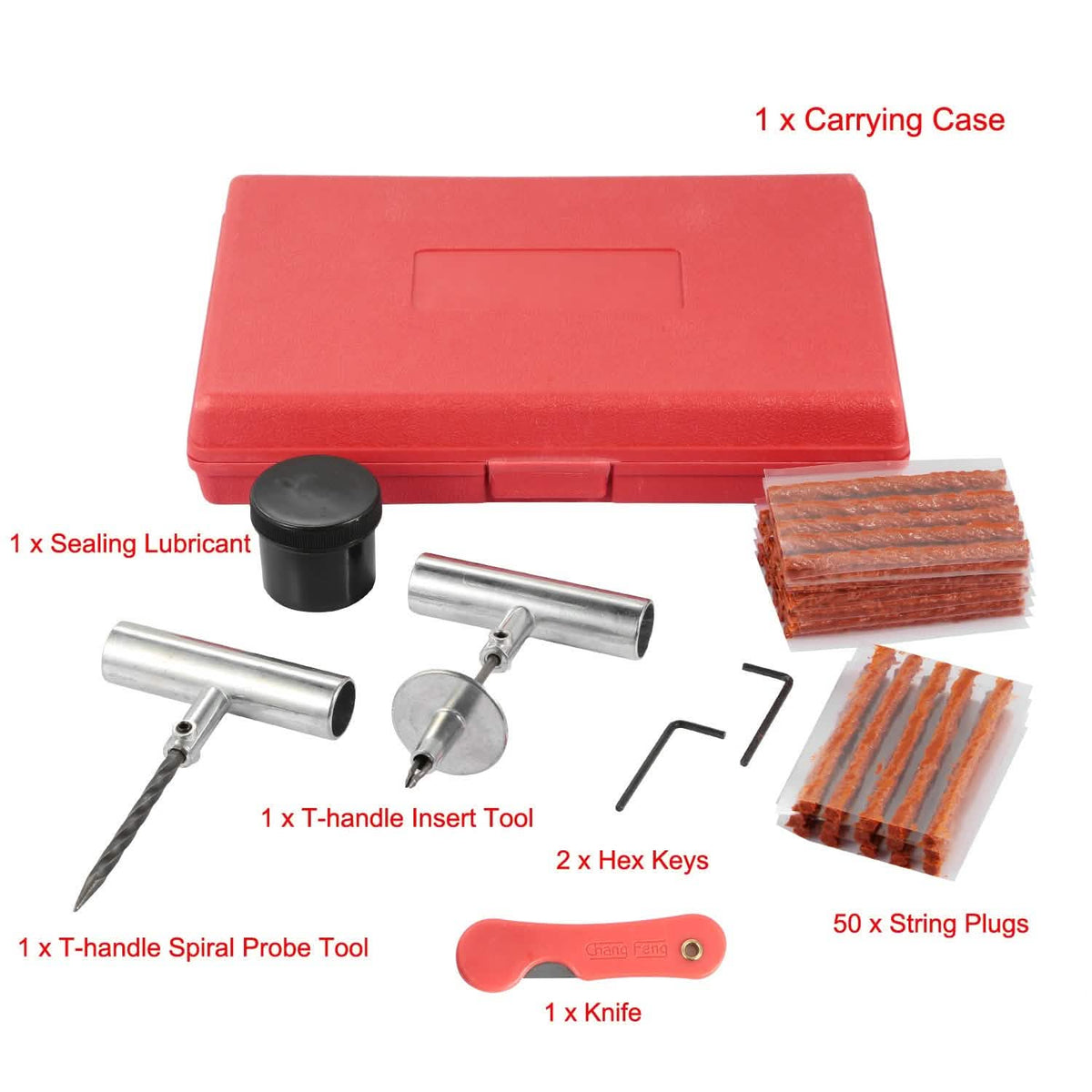 57-Piece: Universal Tire Repair Kit Automotive - Tophatter Daily Deals