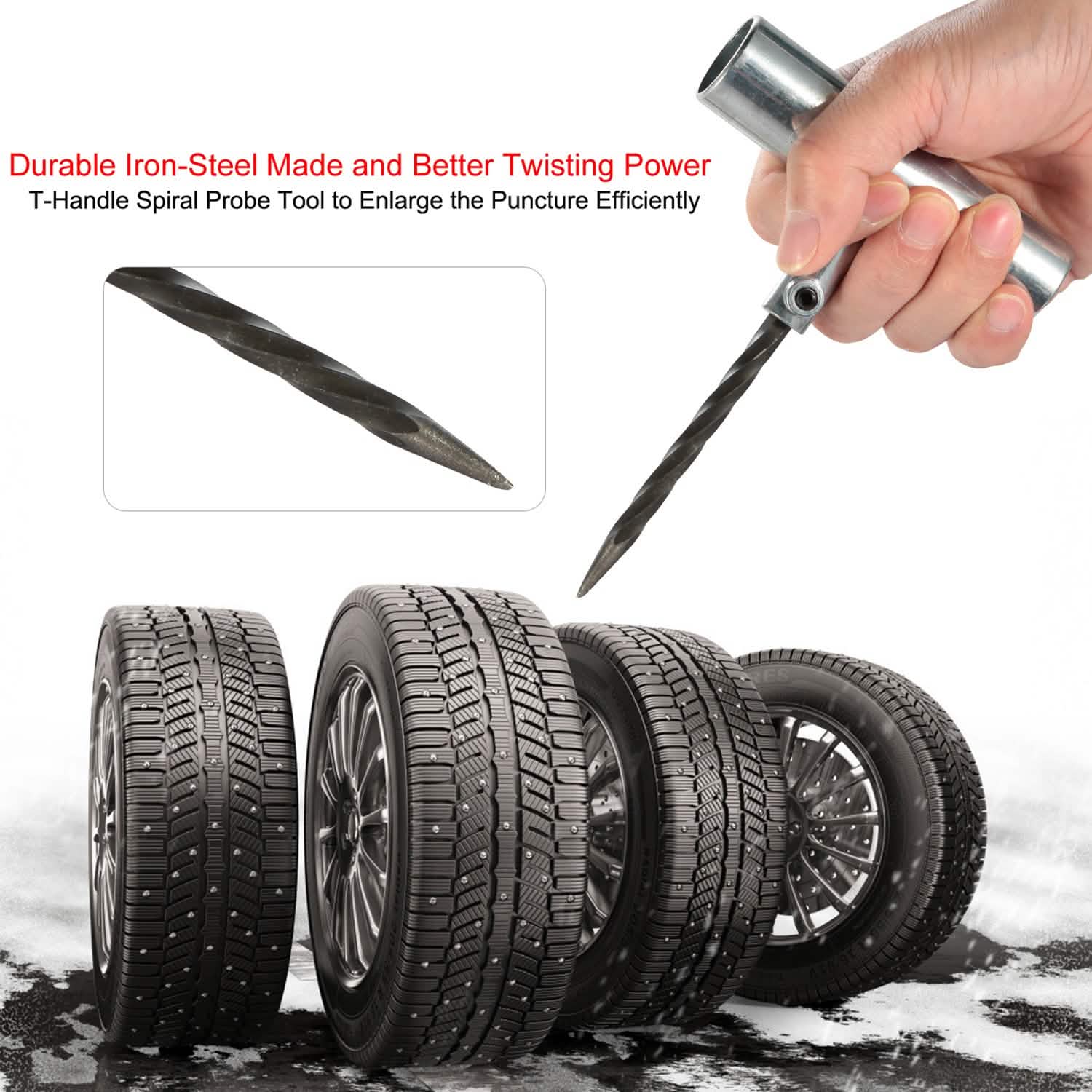 57-Piece: Universal Tire Repair Kit Automotive - Tophatter Daily Deals