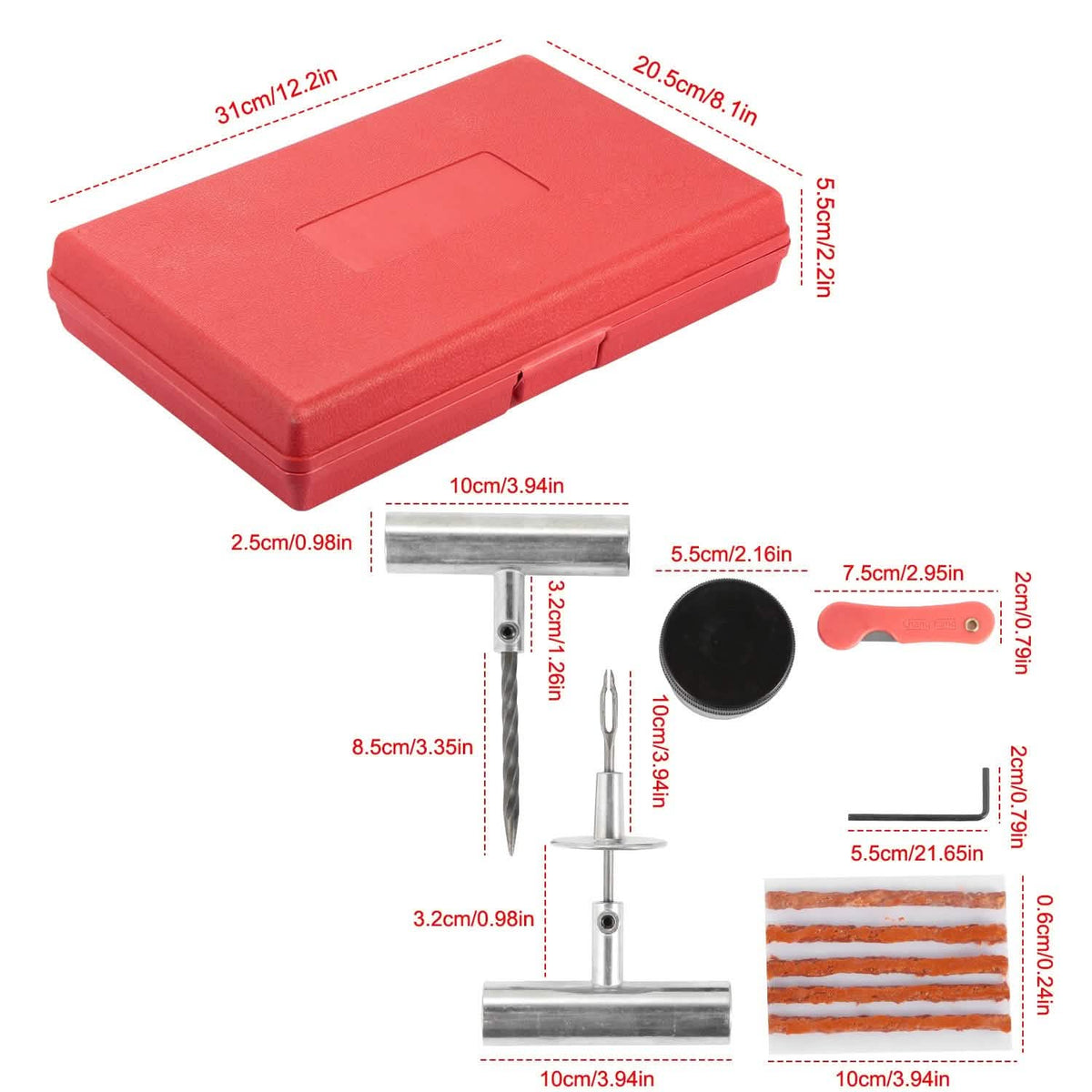 57-Piece: Universal Tire Repair Kit Automotive - Tophatter Daily Deals