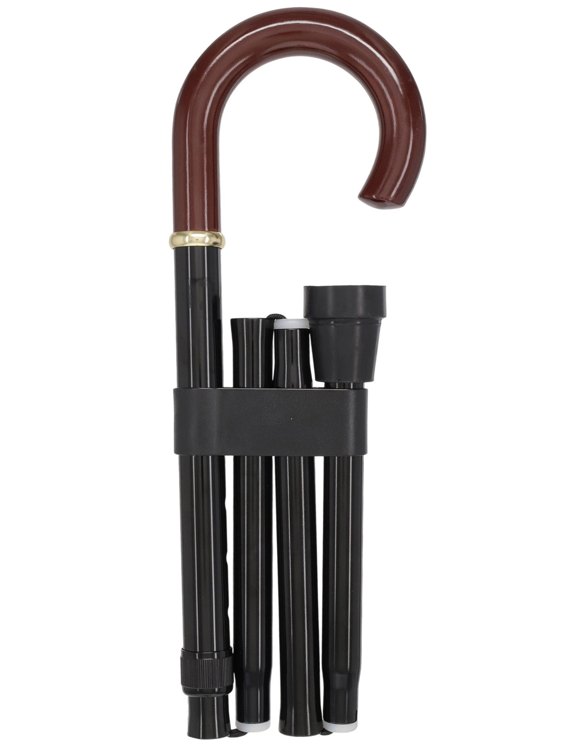 Folding Cane: Solid wood Crook Handle & aluminum shaft Folding Canes - Tophatter Daily Deals