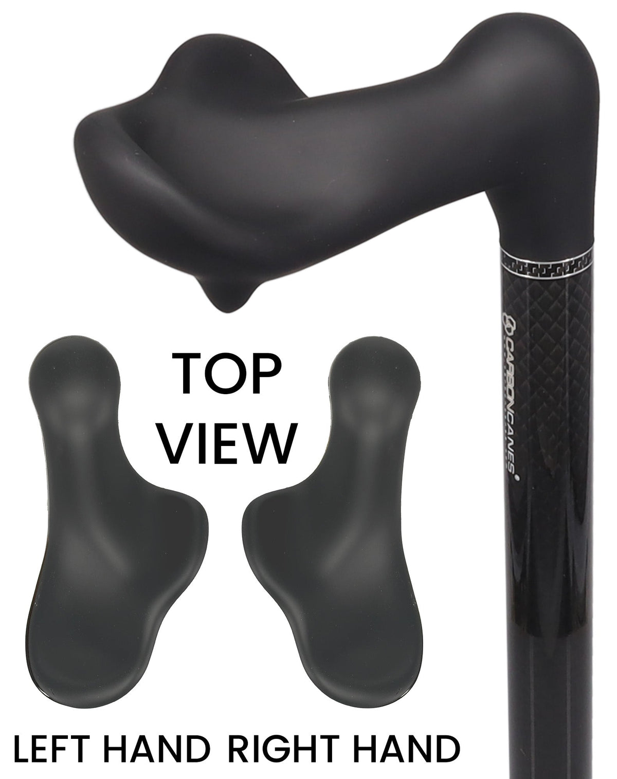 Lightweight & Adjustable: High-Tech Carbon Fiber Palm Grip Cane Right Palm Hand Grip Canes - Tophatter Daily Deals