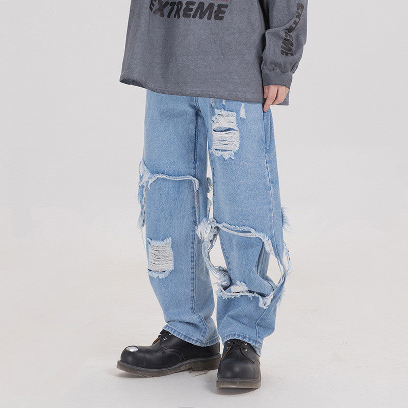Black plus size loose jeans menswear 0 - Tophatter Daily Deals